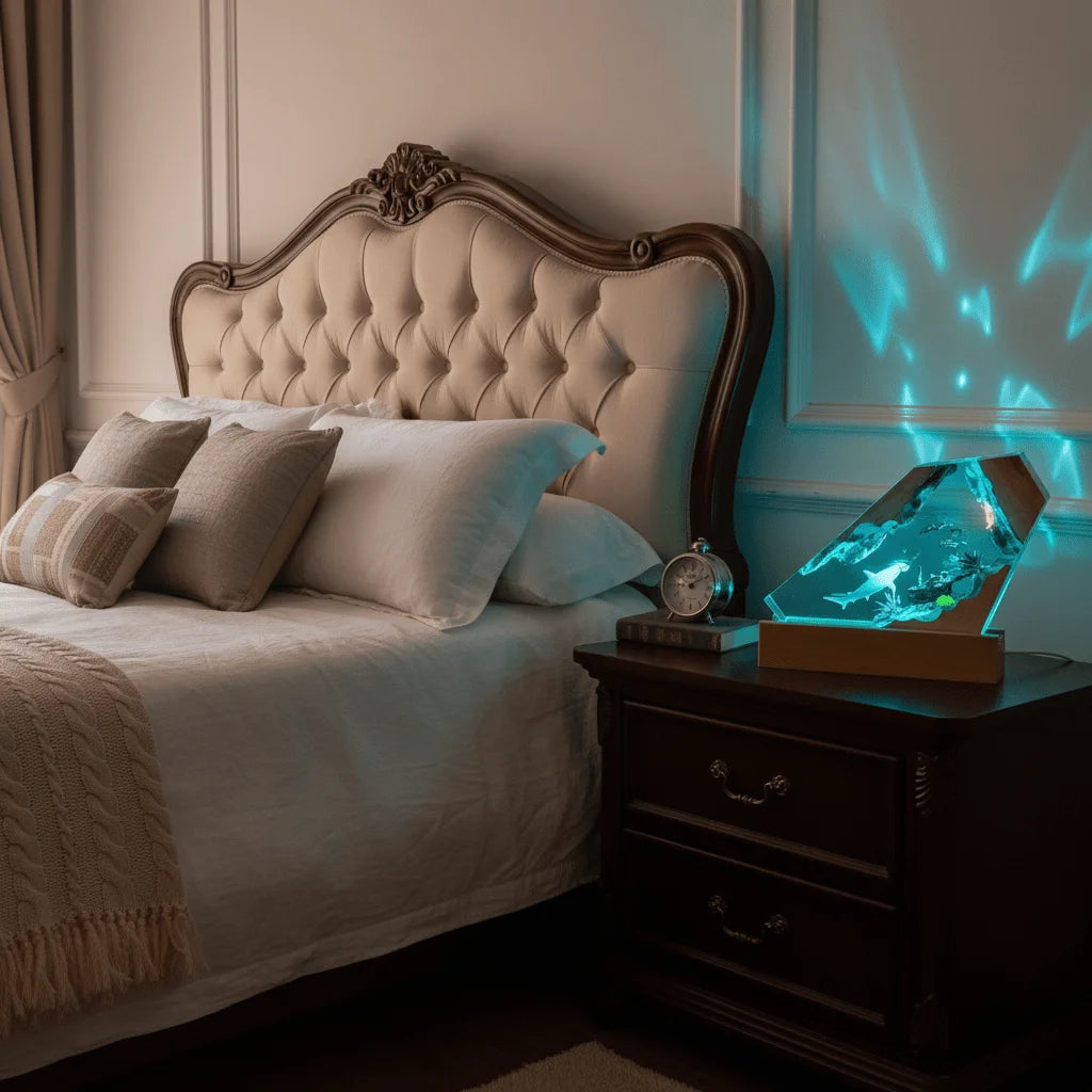6", Ocean Wood Resin Light - Multifunctional, Adjustable Glow