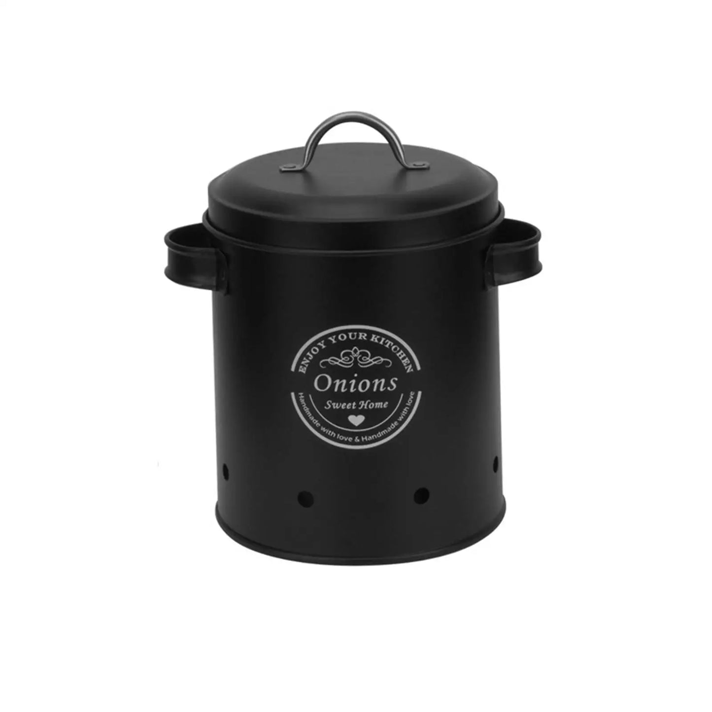 Potato Onion Garlic Storage Bin Metal with Airtight Lid for Pantry or Countertop