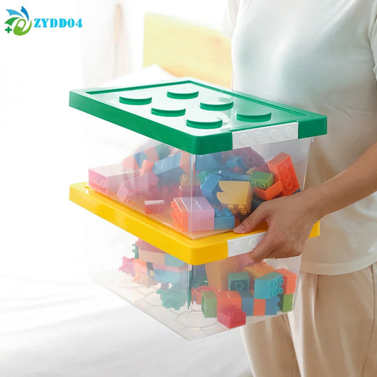 Kids Building Block Storage Box – 1‑Piece Plastic Toy Organizer & Snack Case Container