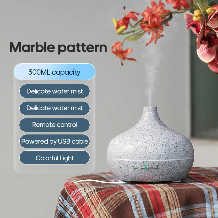 Wood Grain Aromatherapy Diffuser, USB Humidifier, Desktop Air Purifier, Aroma Cool Mist Difusor/Essential oil set