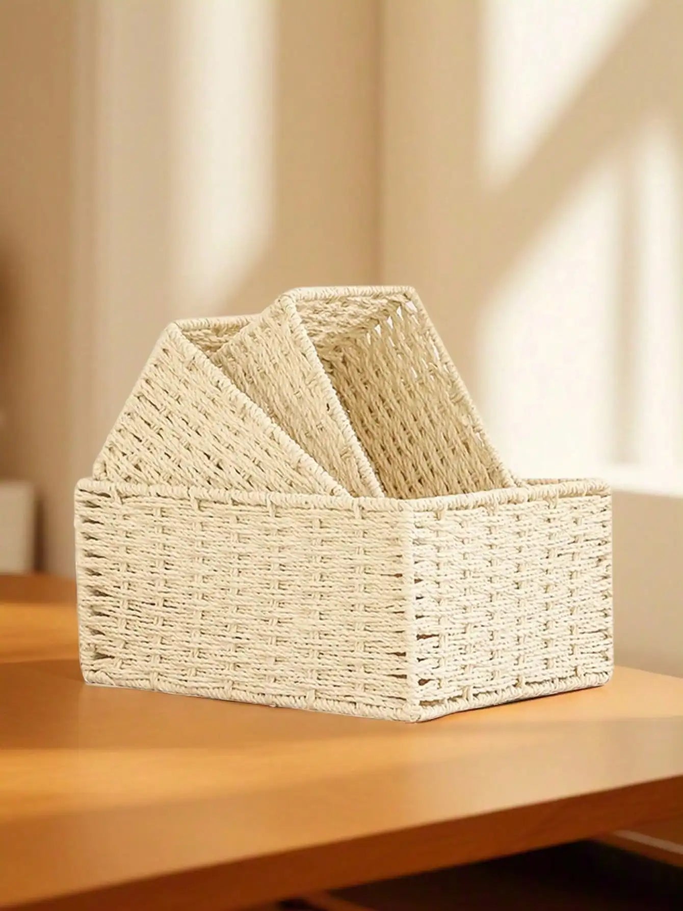 Woven Rattan Storage Basket for Home & Office