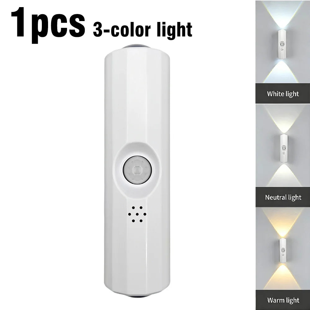 USB-C Rechargeable LED Motion Sensor Night Light -  Stick-On Wall Lamp for Bedroom Hallway Closet Indoor Lighting