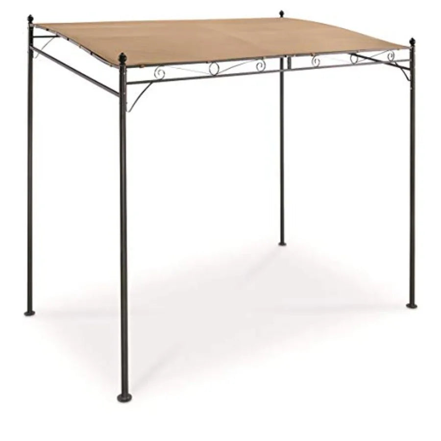 Small Gazebo 5' x 8' Canopy Tent Instant Shelter Outdoor Sun Shade, Tan