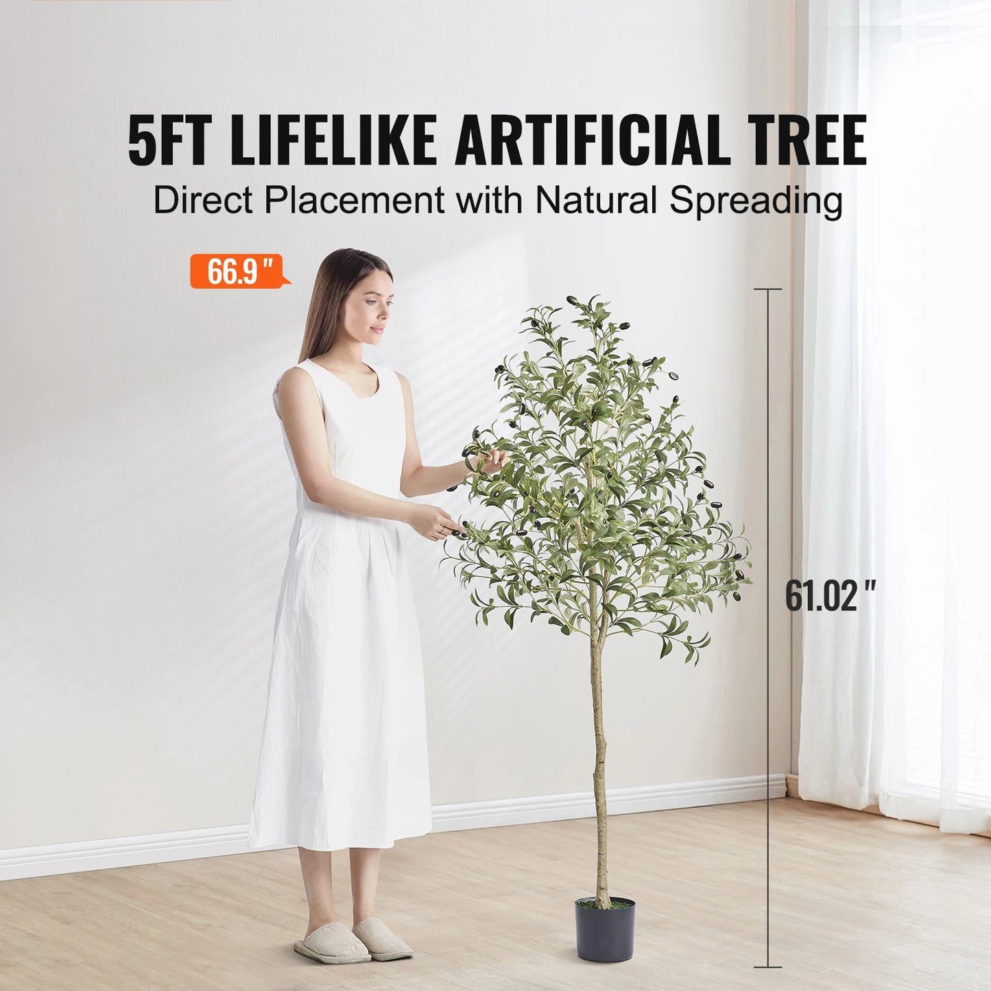 Artificial Olive Tree 4/5/6FT Tall Faux Plant for Home