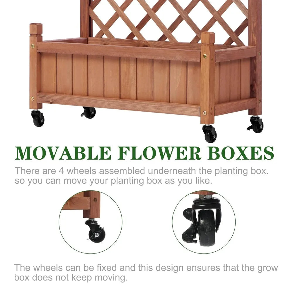 Raised Garden Bed with Trellis Set of 2,