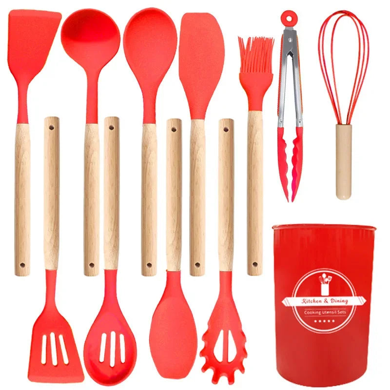 Silicone Kitchenware Set (12 PCS) – Heat‑Resistant, Non‑Stick Cooking Utensils for Home Kitchens