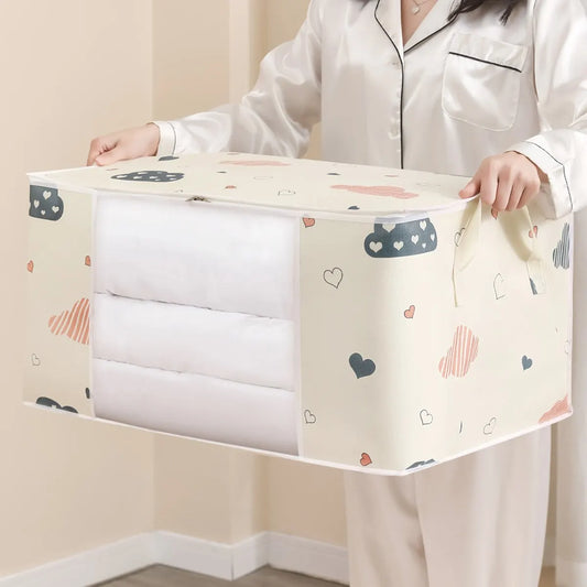 High-Capacity Foldable Storage Tote with Dual Zippers - Multiple Sizes and Colors