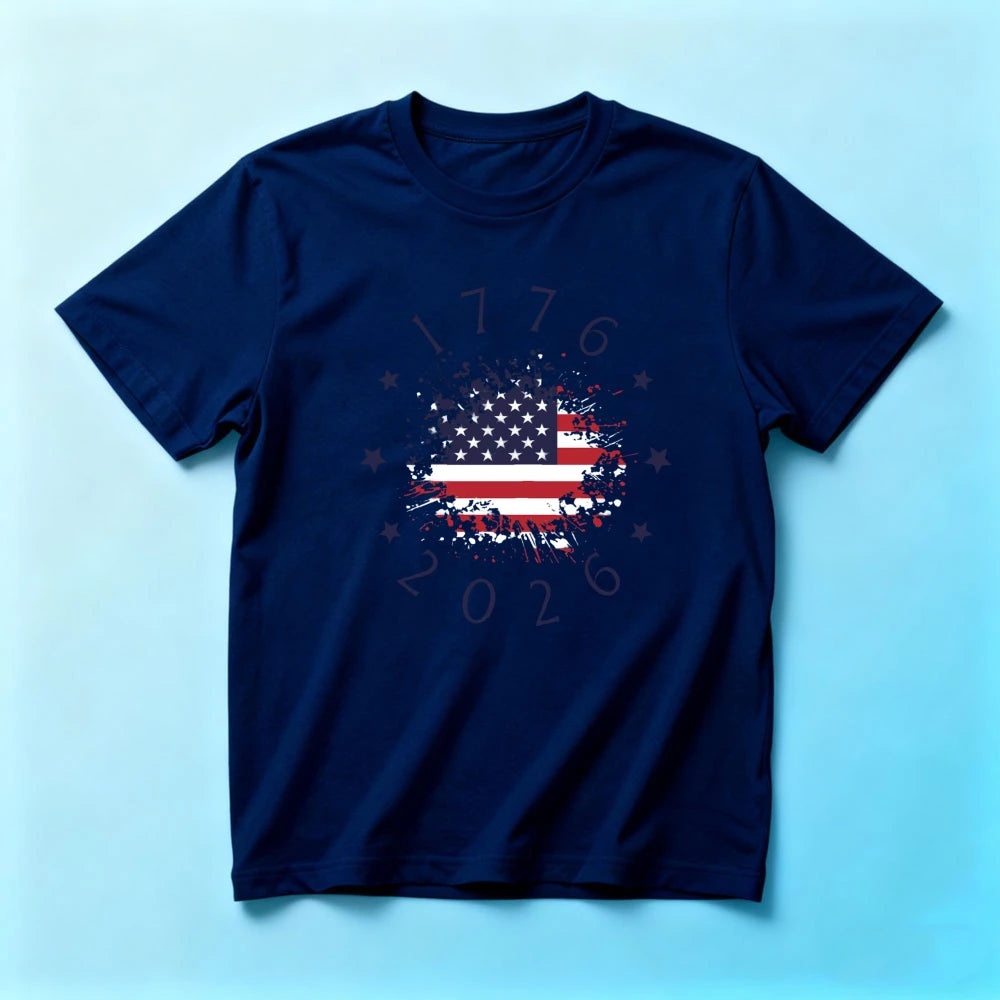 Patriotic USA Flag Tee America 250th Anniversary T-shirt 4th of July Unisex Independence Day T-shirt