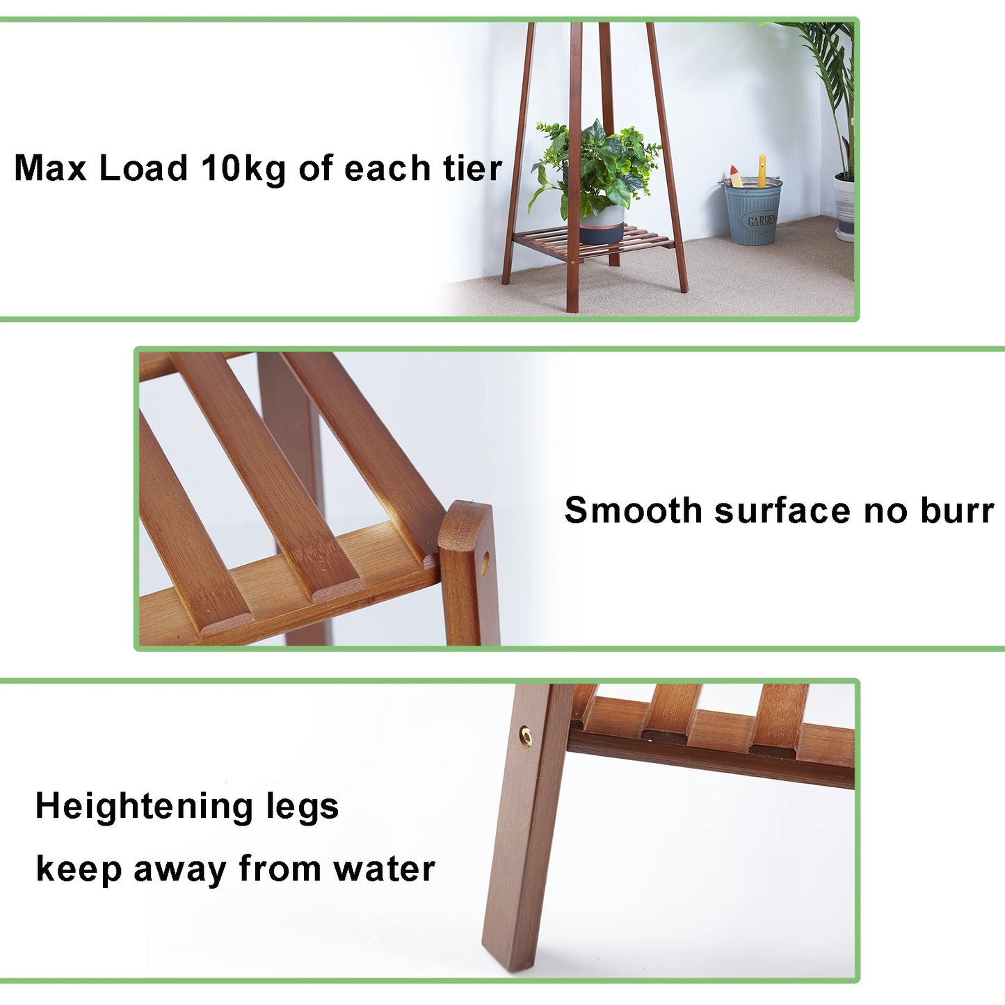 Multi-Tier Bamboo Plant Stand | Indoor & Outdoor Flower Display Shelf