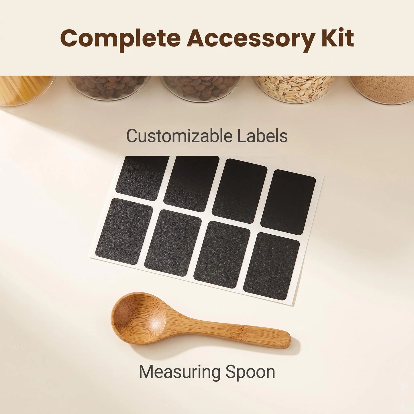 11-Piece Glass Food Storage Jar Set with Bamboo Lids & Spoons