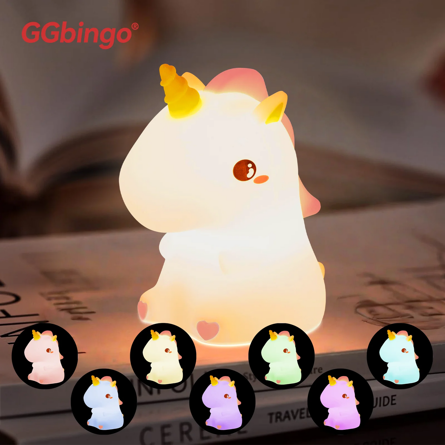 Rechargeable Capybara Night Light, Dimmable-Touch Lamp, Silicone