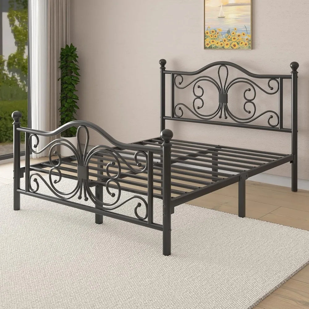 Queen size bed frame-metal bed frame
