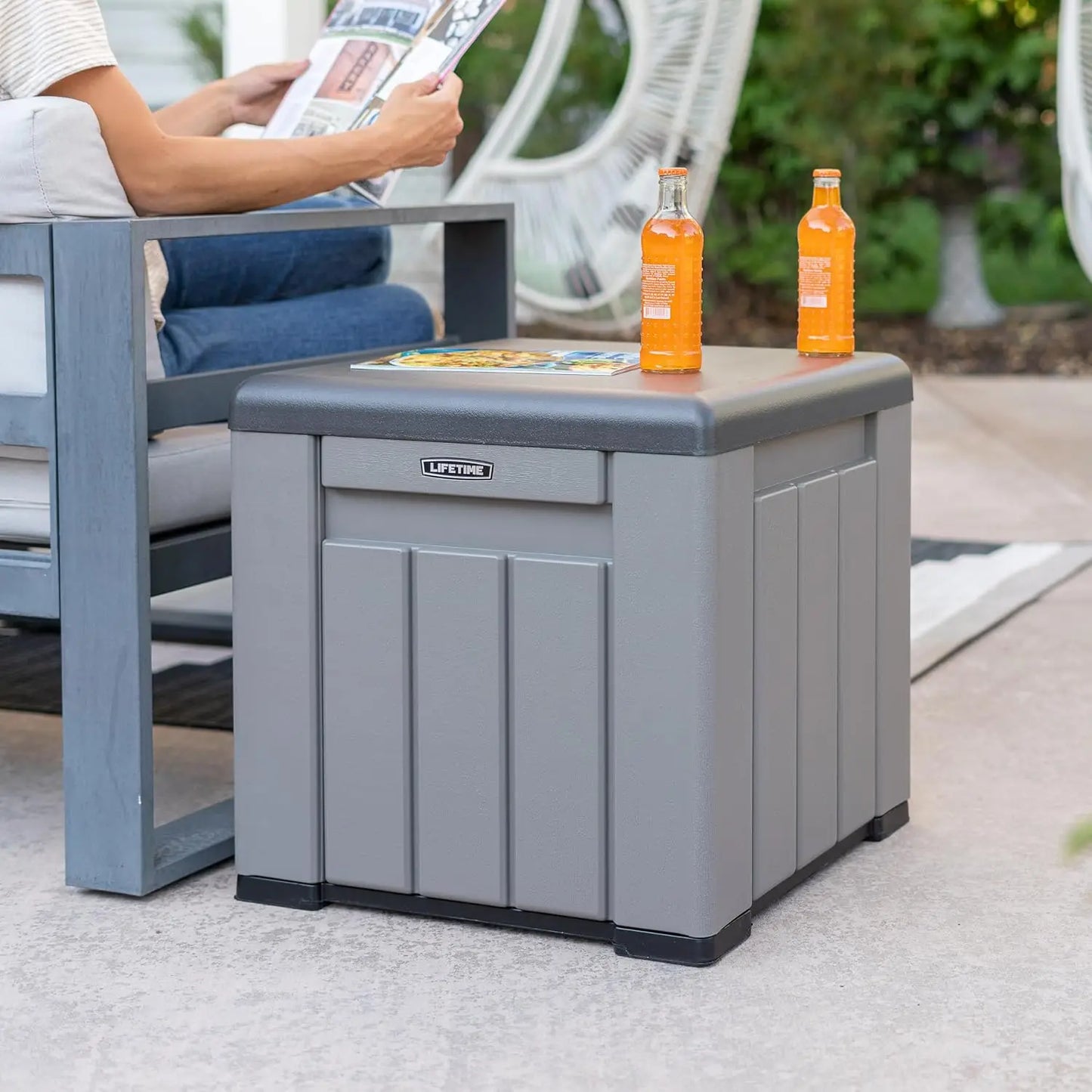 Outdoor Storage Cube Deck Box for Package Delivery, Patio Furniture Cushions, Garden Tools, Pool Accessories, 25 Gallon