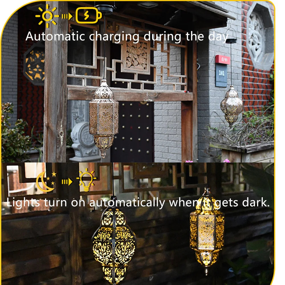 Outdoor Solar Light, Moroccan Design Lantern, Waterproof