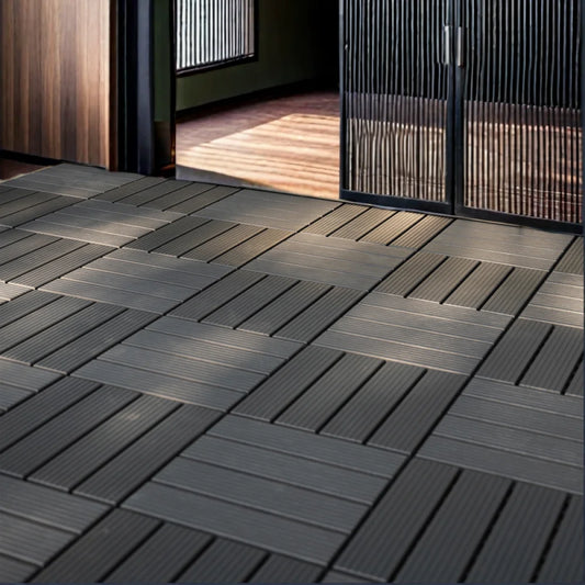44 Pack 12x12 inch Square Waterproof Outdoor Deck Tiles - Interlocking, All-Weather, Slip-Resistant