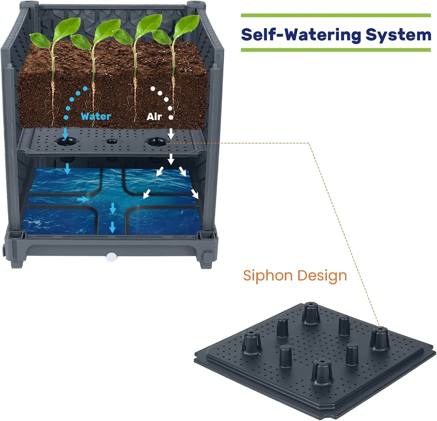 Raised Garden Bed with Trellis – Self‑Watering Planter Box with Wheels for Climbing Plants & Vegetables