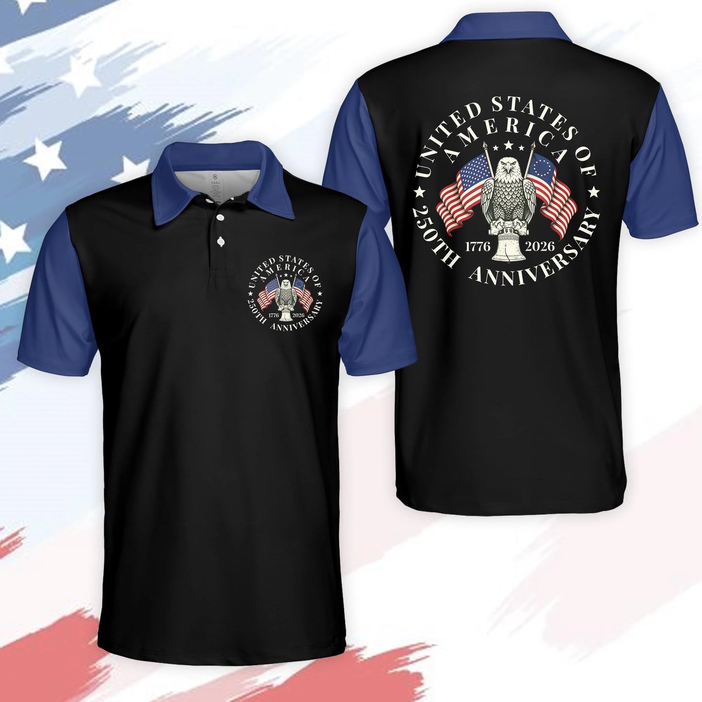 Mens USA 250th Anniversary Polo Shirt - Military Branches