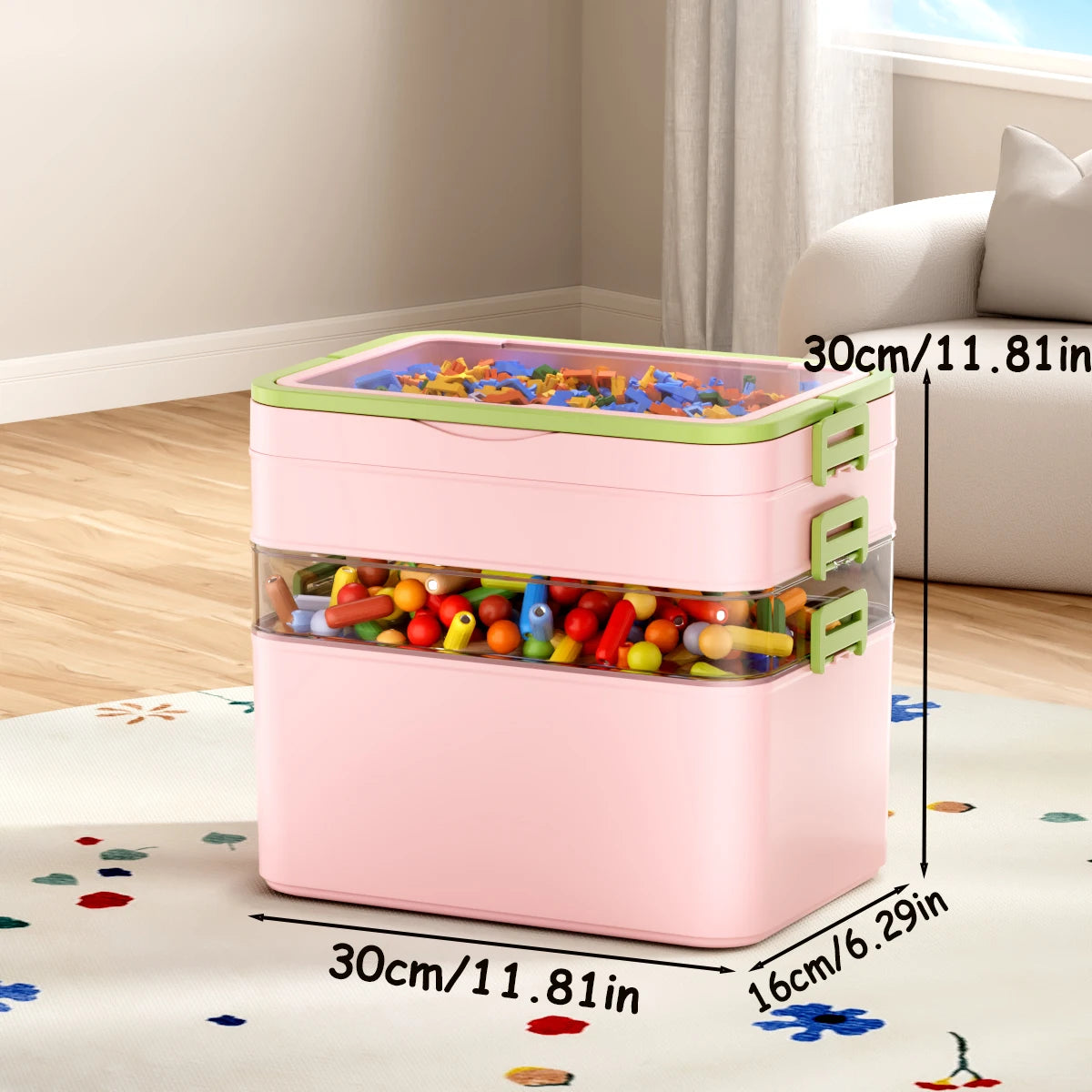 Large Capacity, Durable, Portable, Stackable Storage Box/Organizer with Handle
