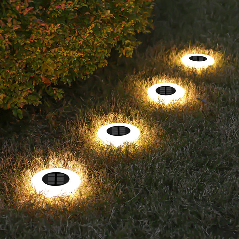 Solar Outdoor Lights, Waterproof Lawn Lamps 360° Floor Lighting for Garden, Yard, Driveway and Patio