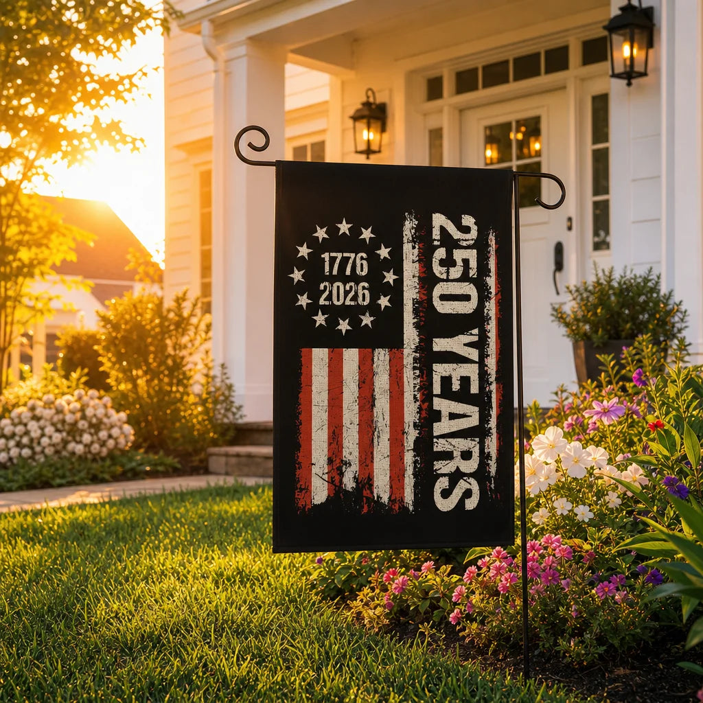 250 Years America Garden Flag Decoration 250th Anniversary USA Patriotic Banner 12x18in Double Sided Stars Stripes 1776 - 2026