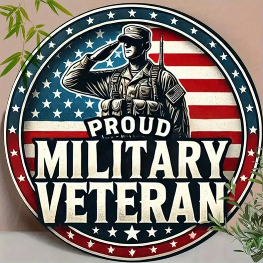 Vintage Military Wall Plaque Patriotic Soldier Metal Decor for Home Outdoor Gift