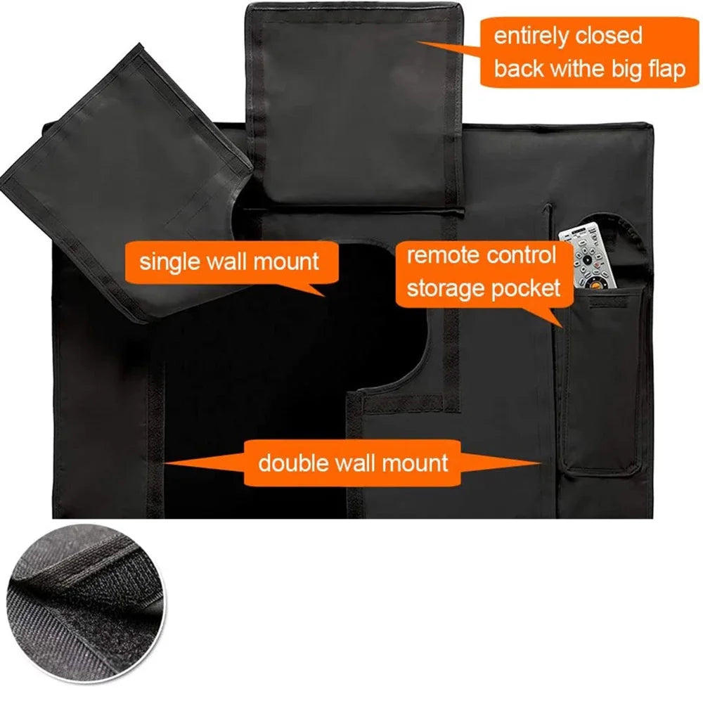 Outdoor Patio TV Screen Cover from 22" to 70" - Weatherproof and Dust-proof