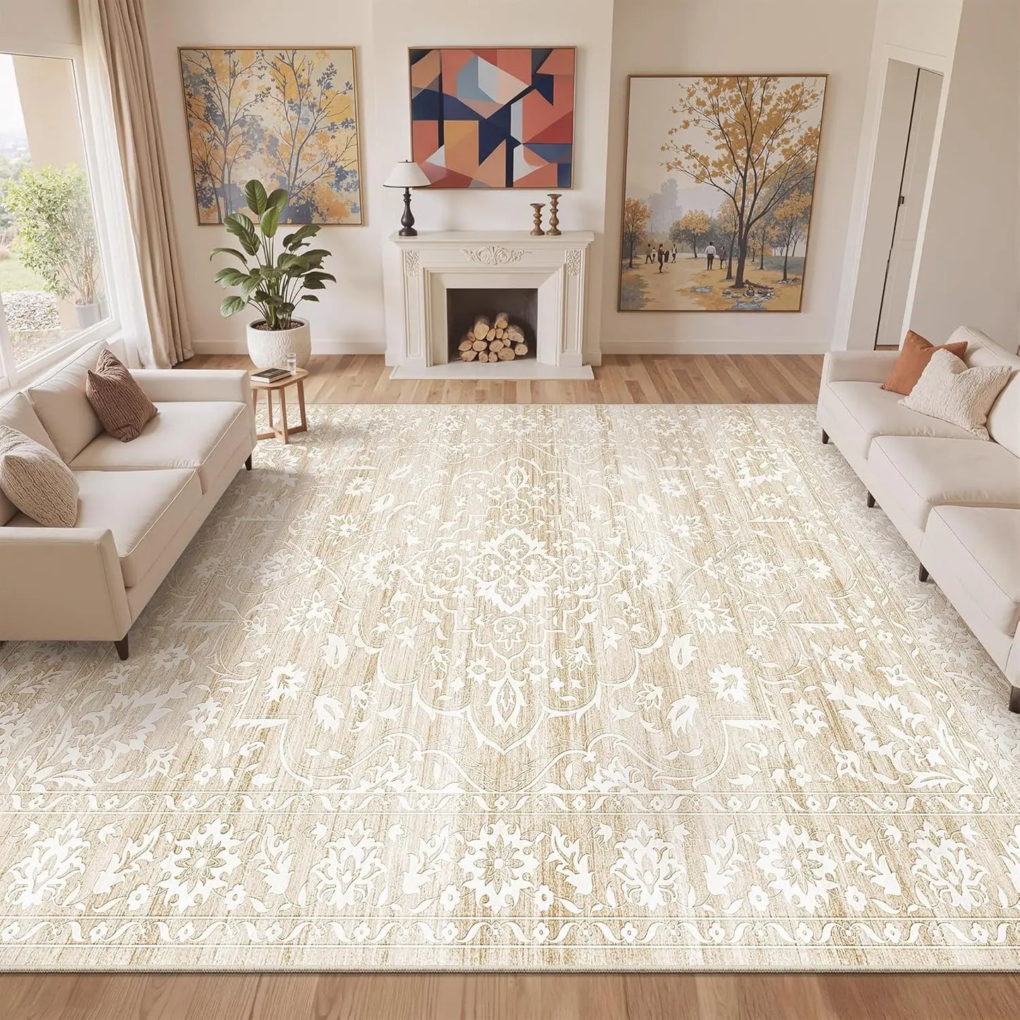 8x10 Area Rug, Non-Slip Backing, Washable, Stain Resistant