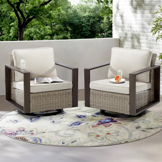 Outdoor Swivel Rocker Patio Chairs Set of 2