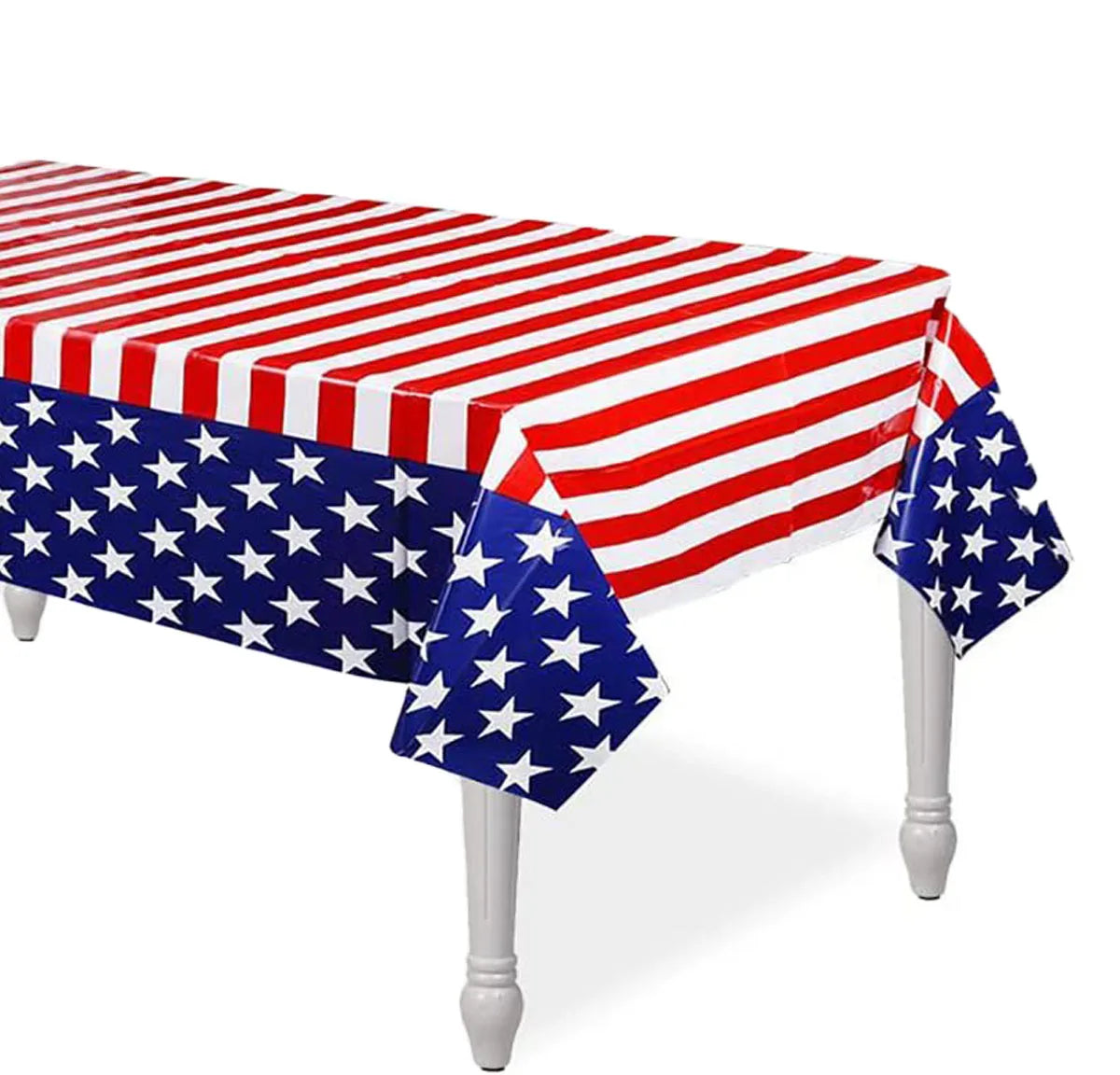 American Flag Tablecloth – 4th of July Patriotic Table Cover for Independence Day Décor