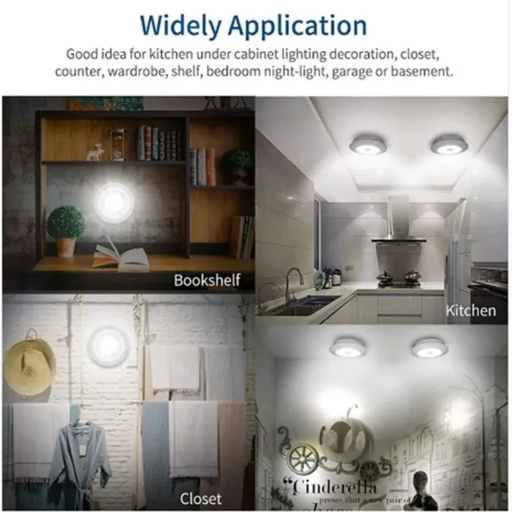 LED Under‑Cabinet Lights with Remote – Battery‑Operated LED's (1–8 Pack)
