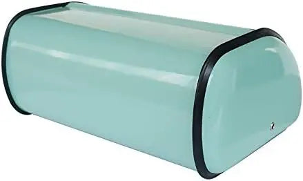 Vintage Metal Bread Box with Roll Top, Rust-Proof Kitchen Storage Container for Countertop
