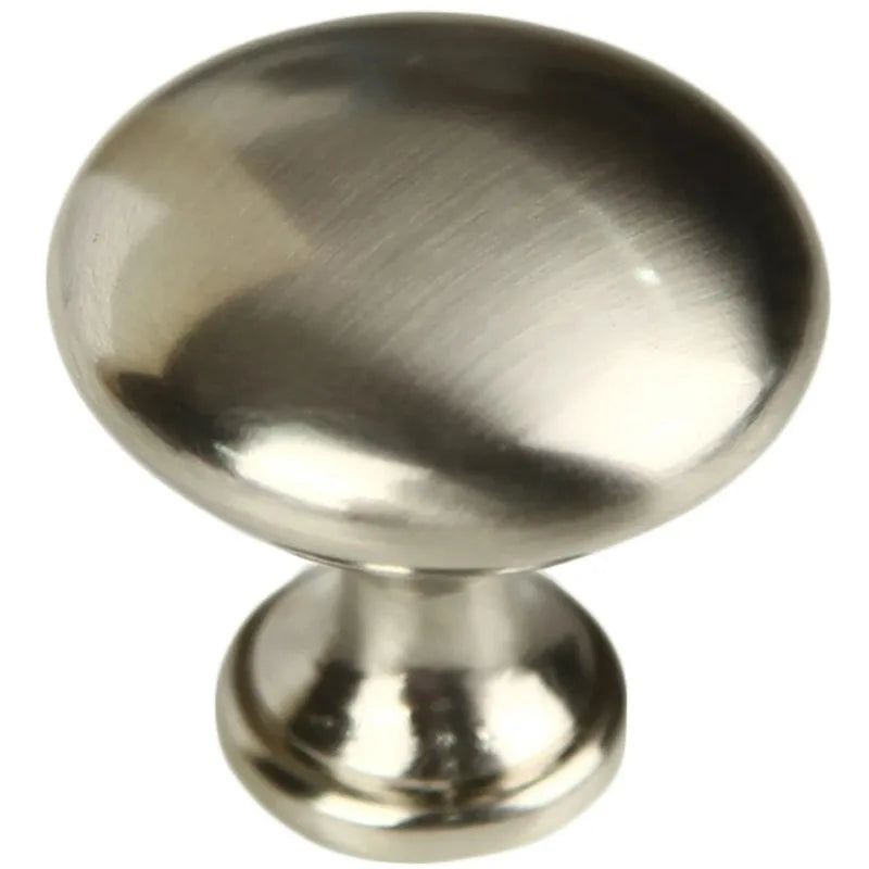 Brushed Nickel Round Mushroom Knob, Steel, 2 pack