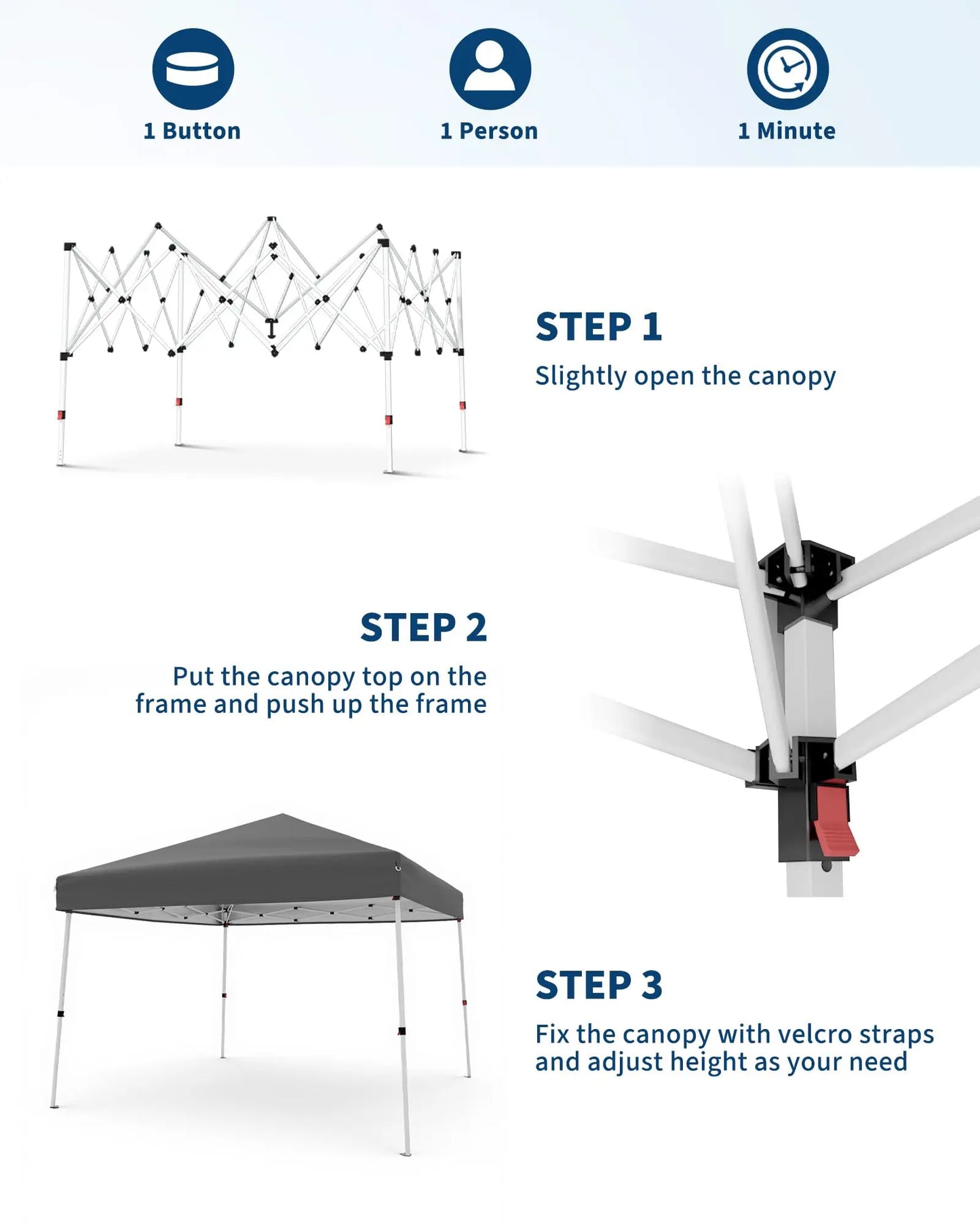 Folding Slanted Canopy Tent - Portable Patio Umbrella for Trade Shows Event Outdoor Beach