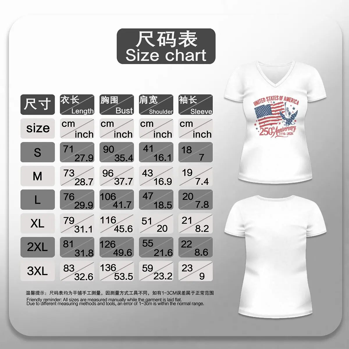 4th of July V-neck T-Shirt Women Clothing America 250th Anniversary Graphic T Shirt 1776-2026 USA 250th Birthday Tops