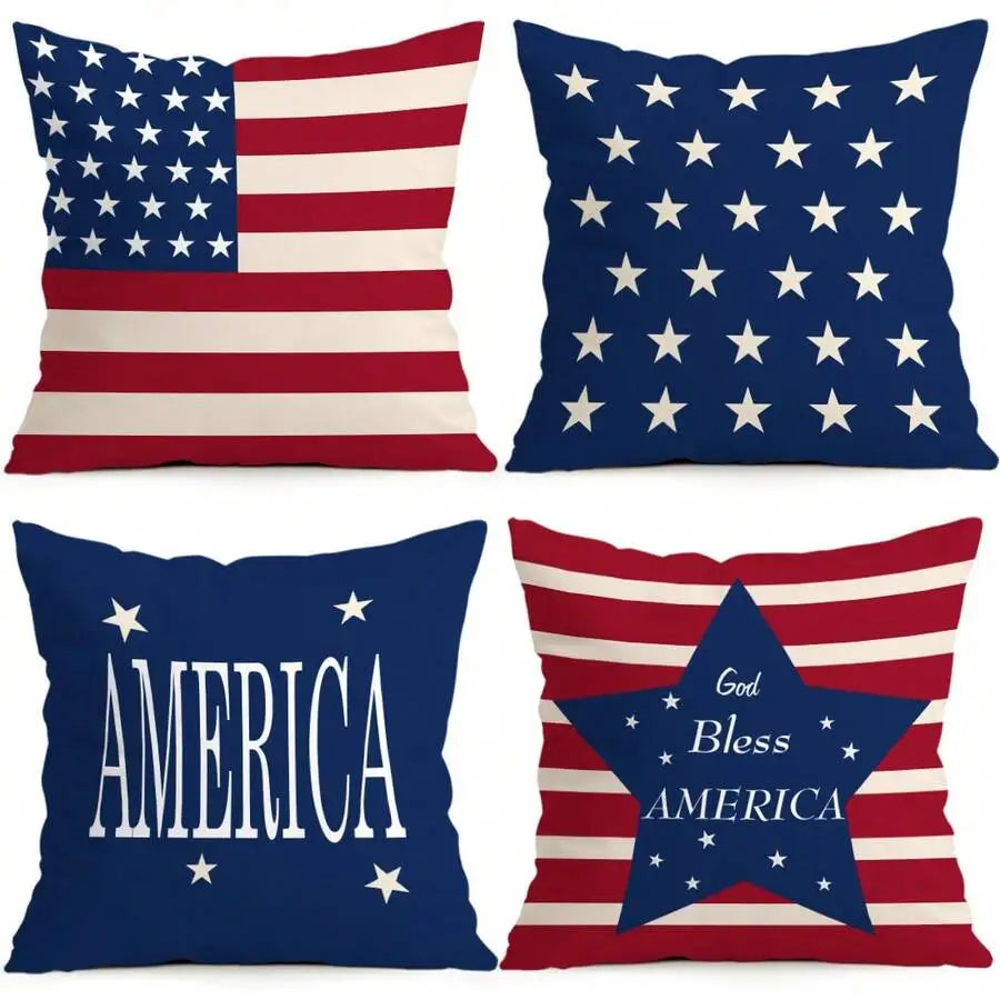 4pcs - American Patriotic Pillow Covers