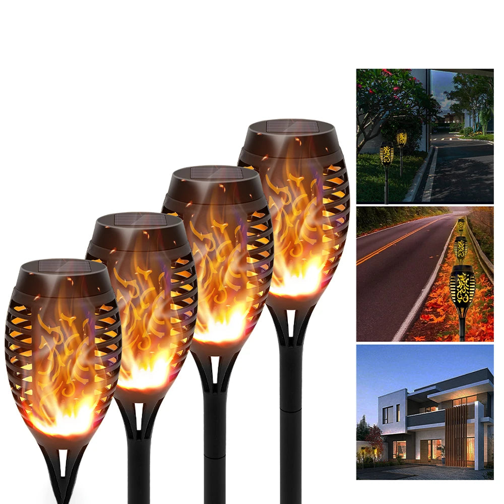 Solar Flame Torch Lights – LED Flickering Outdoor Pathway Lamps (4/6/8/12 Pack)