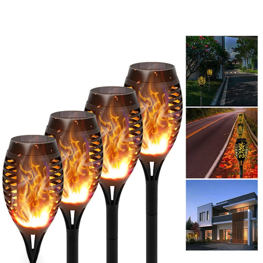 Solar Flame Torch Lights – LED Flickering Outdoor Pathway Lamps (4/6/8/12 Pack)