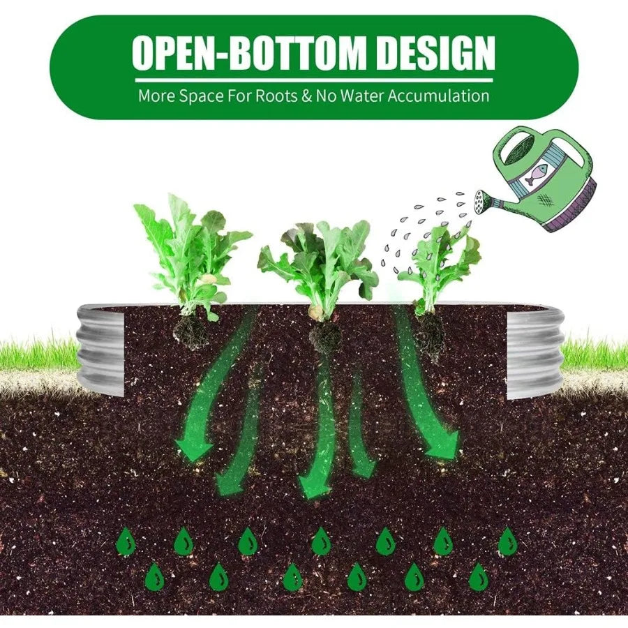 6 ft x 2 ft Raised Garden Bed, Metal - 2pk