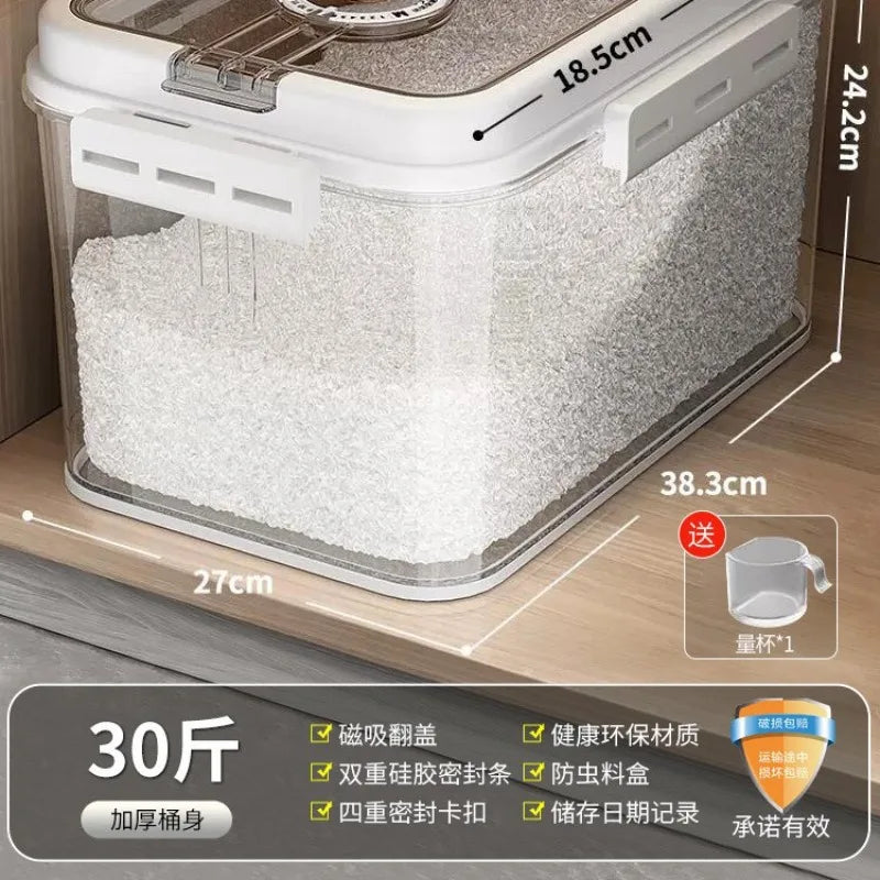 Rice bucket Household rice tank Insect-proof and moisture-proof sealed flour storage tank Rice storage box