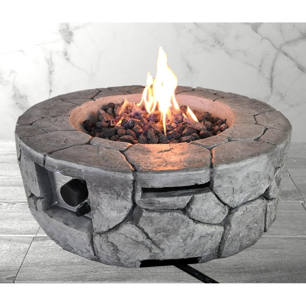 9'' H x 28'' Fiber Reinforced Concrete Outdoor Fire pit