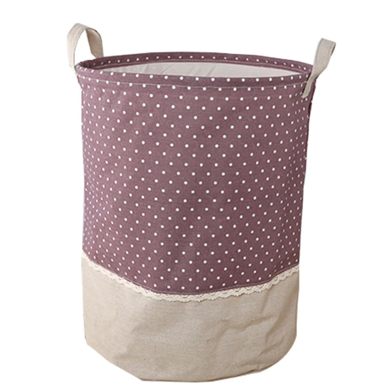 The beam port Linen Multi-function Handle Stackable storage barrel Laundry basket Toy Storage box