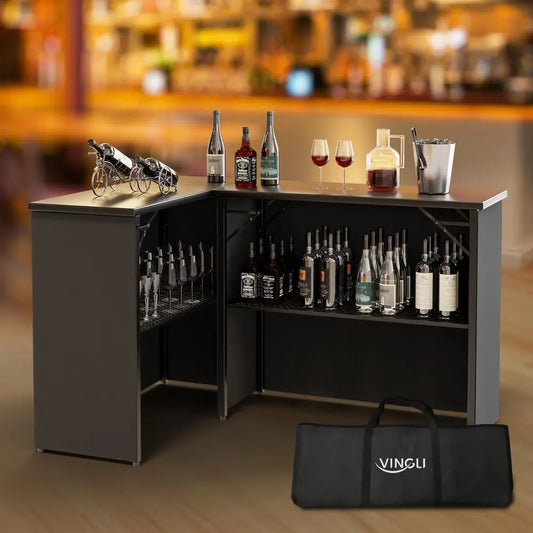45" Commercial Portable Bar Table – Mobile Bartending Station with Skirt for Indoor & Outdoor Events