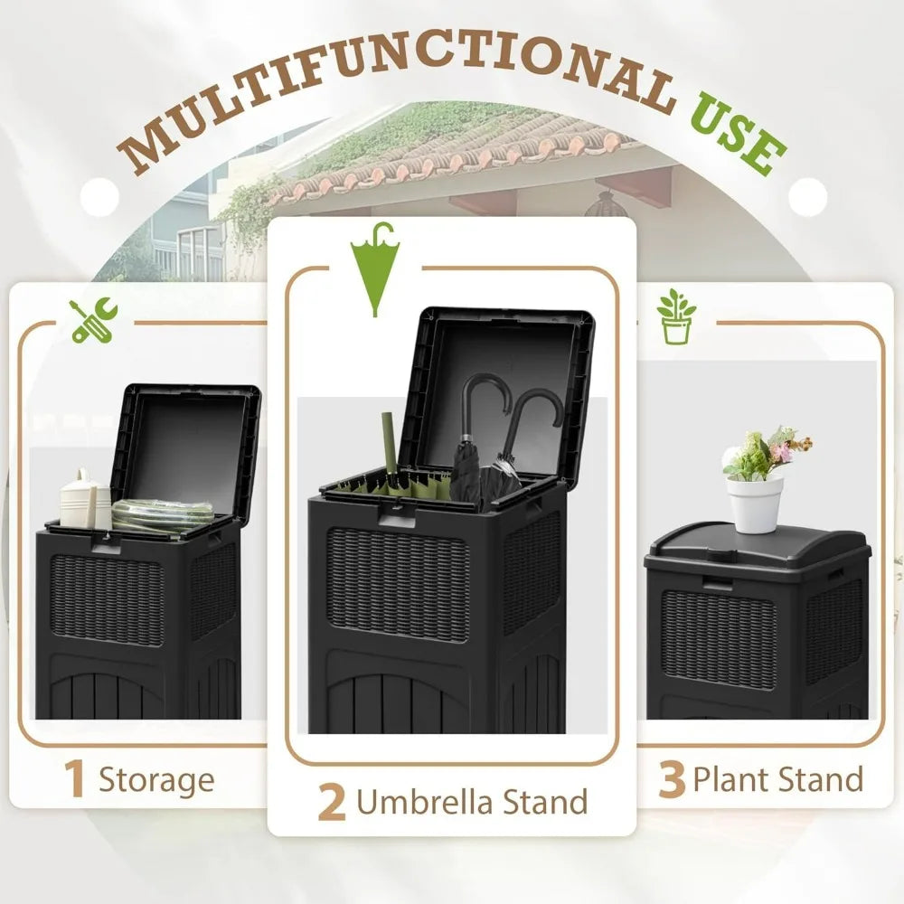 35‑Gallon Outdoor Trash Can Set (2‑Pack) – Weather‑Resistant Resin Waste Bins with Latching Lids for Yard & Patio