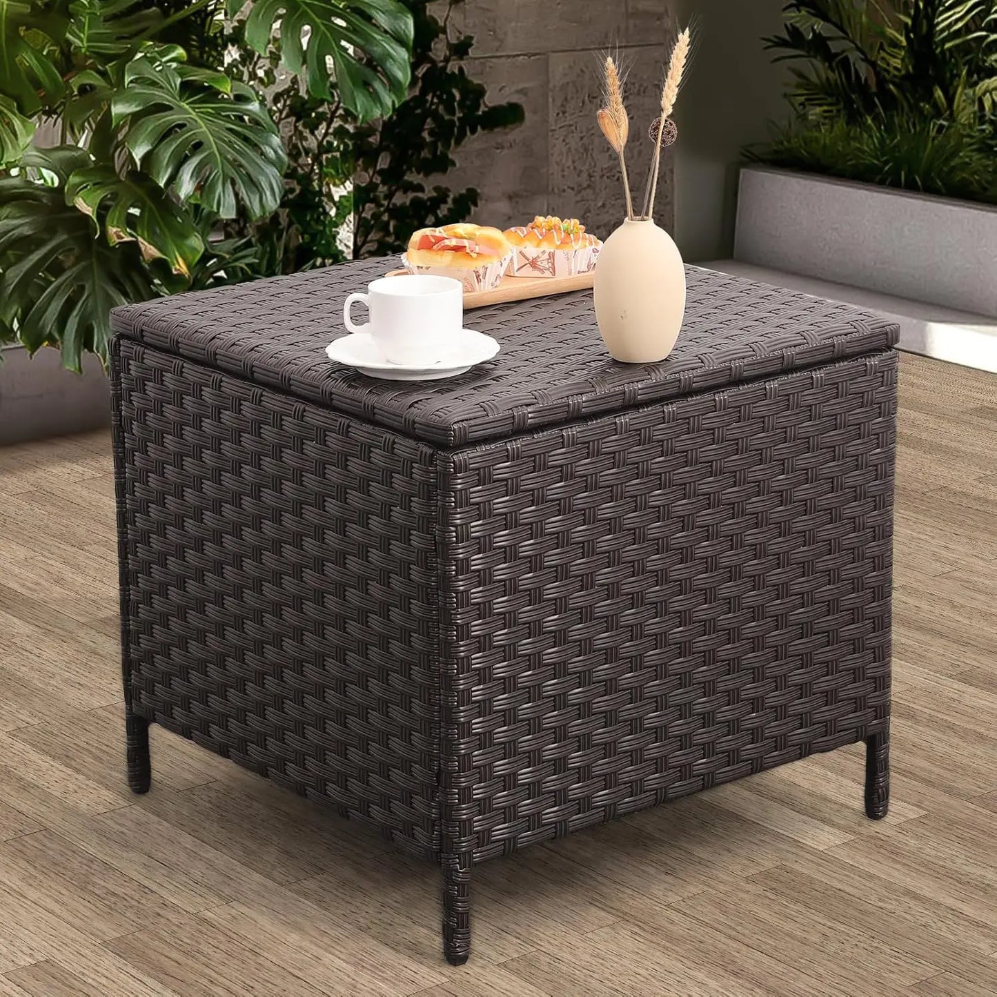 All Weather Rattan Outdoor Side Table - UV resistant