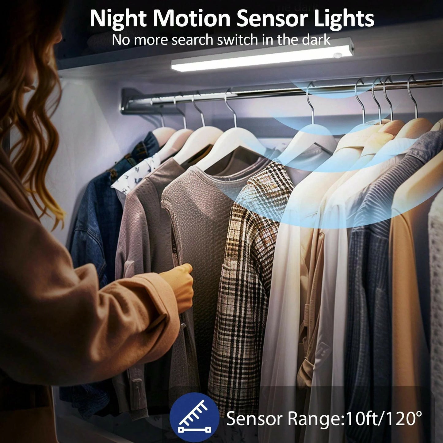6pc Wireless Rechargeable LED Motion Sensor Cabinet Light