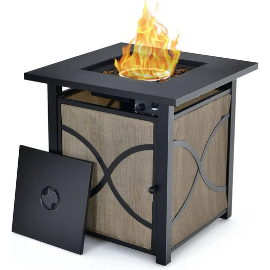 24-Inch Outdoor Propane Fire Pit Table with Adjustable Flame