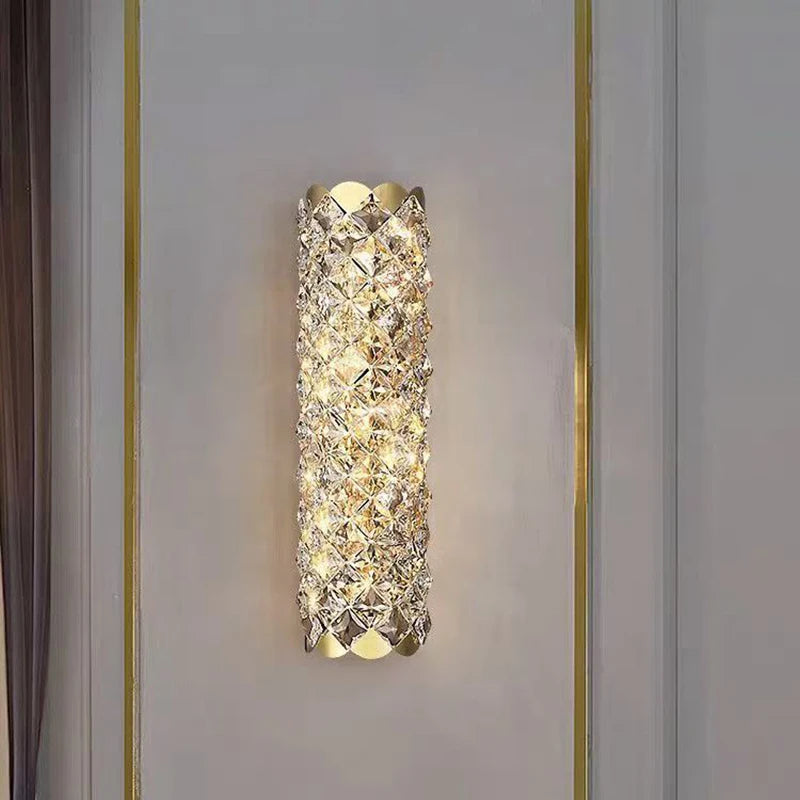 High-End Crystal Wall Light, Nordic Luxury Living Room Bedroom Bedside Long Wall