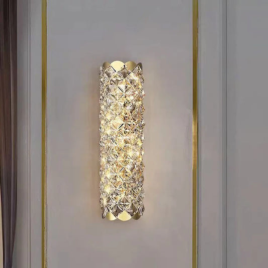 High-End Crystal Wall Light, Nordic Luxury Living Room Bedroom Bedside Long Wall