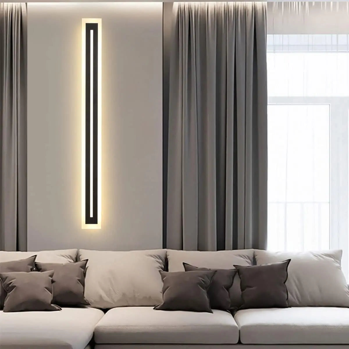 Outdoor Long Strip Modern LED Wall Lighting Fixture Lamps, Wall Sconce Fixture, Elegant Frosted White