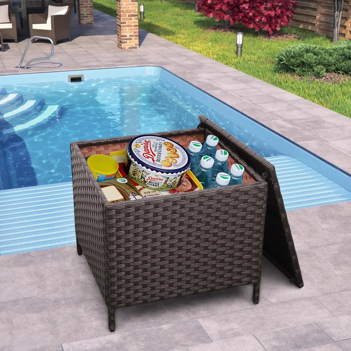 All Weather Rattan Outdoor Side Table - UV resistant